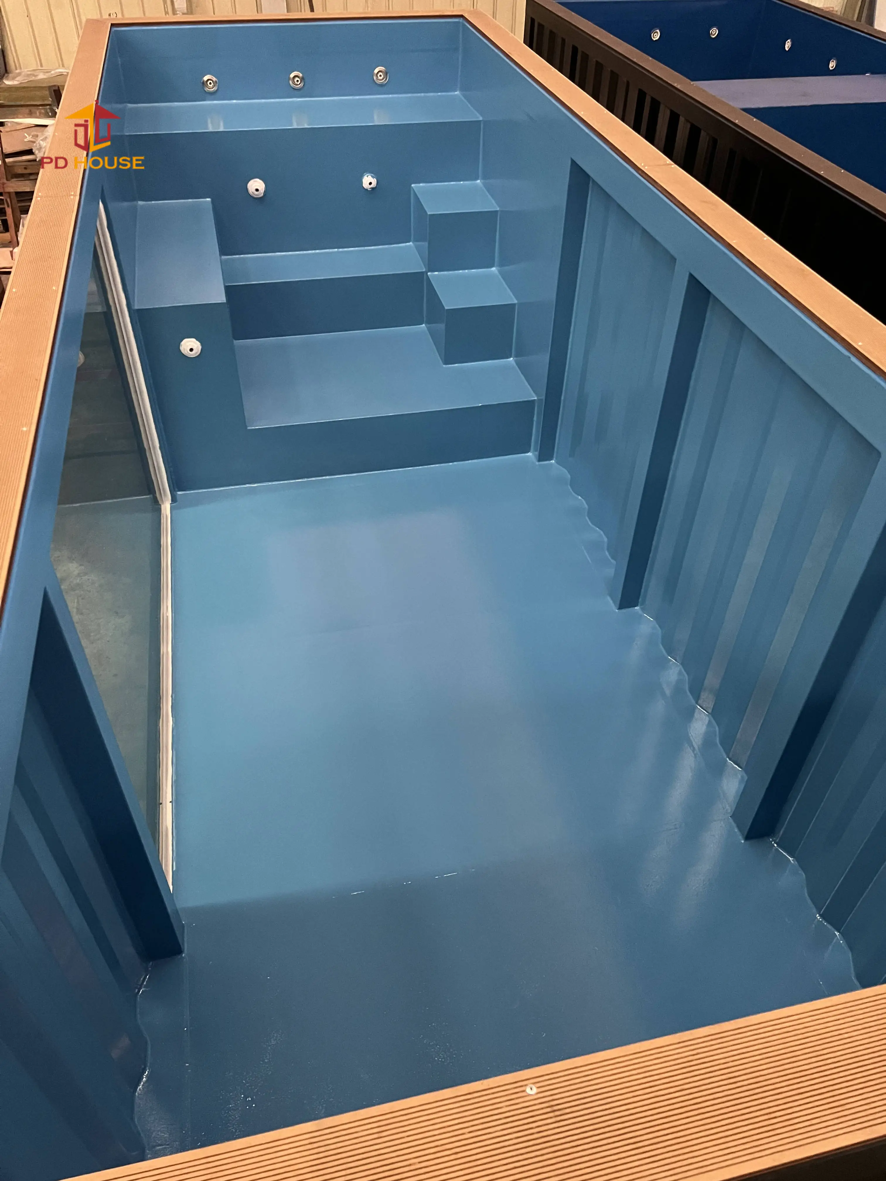 High quality custom size portable mobile outdoor ground visible glass sea shipping container pool 20 ft 40 ft swim spa