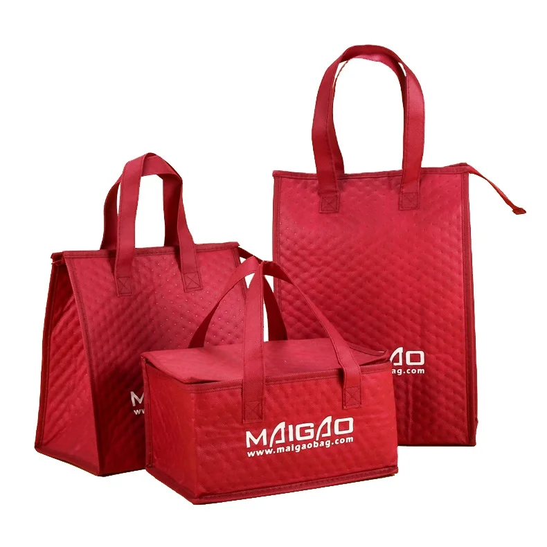 Custom Non-woven Thermal Large Ice Cooler Pp Non Woven Soft Lunch Picnic Foldable Cooler Bags Bag/ Insulated Aluminium Foil Food