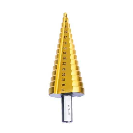 Step Taper Drill hexagon Shank Titanium Nitride Coated Steel Step Drill Bits