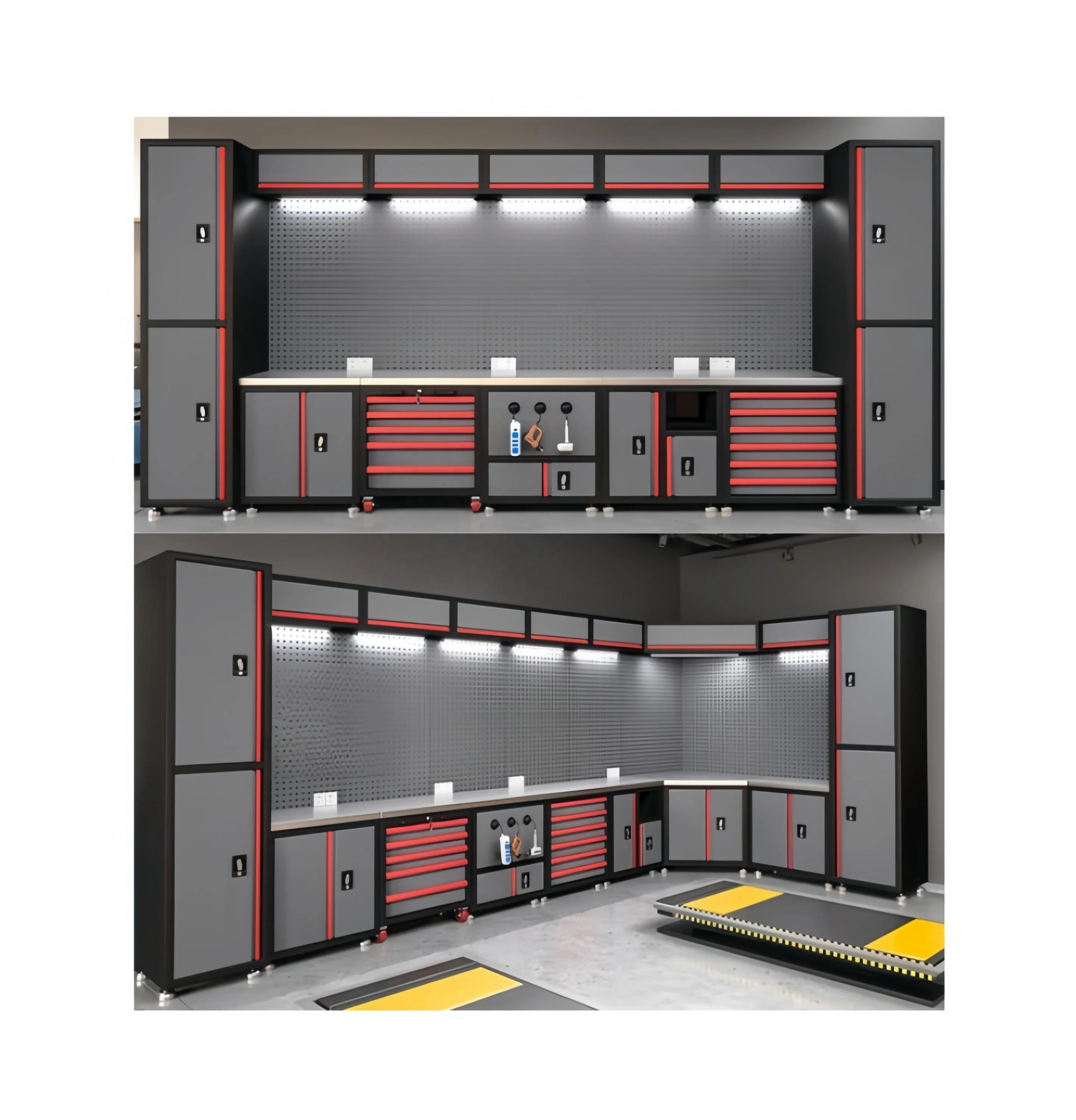 Garage Storage Cabinets (BLACK RED GRAY)