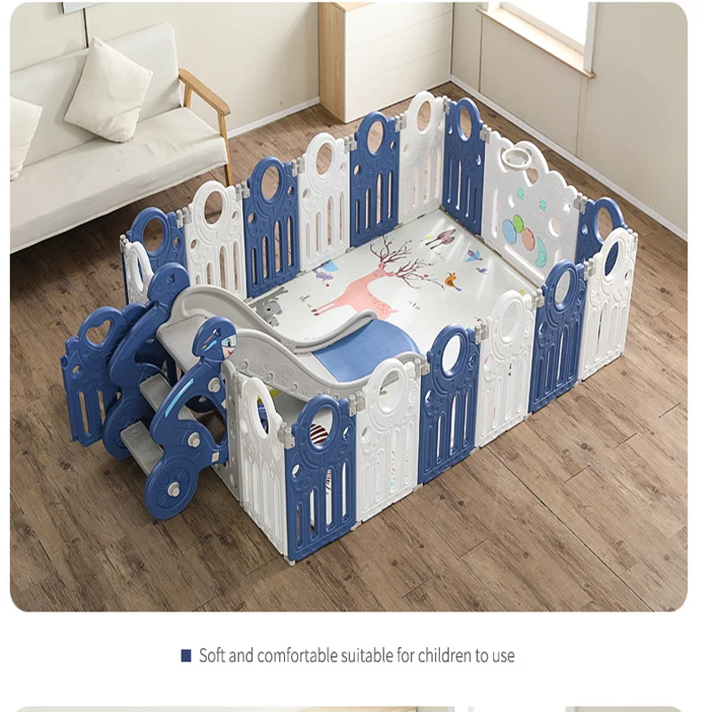 Детский складной манеж для детей, Детский манеж с горкой, игрушки для игры во двор, безопасный пластиковый высококачественный детский набор розового, зеленого и белого цветов