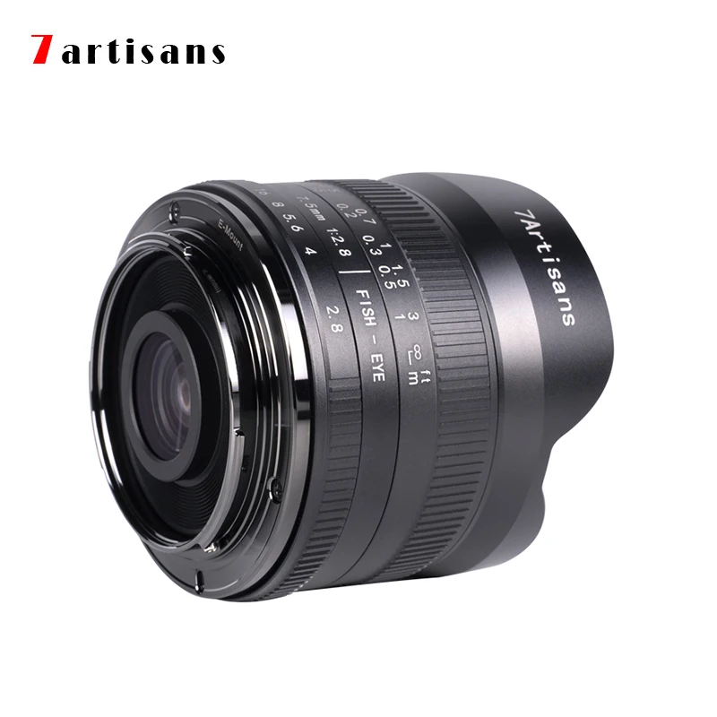 7 artisans 7.5mm F2.8 II Wide-Angle Fisheye Lens for Sony E/Fuji XF/Nikon Z/Macro M4/3/Canon EOS-M