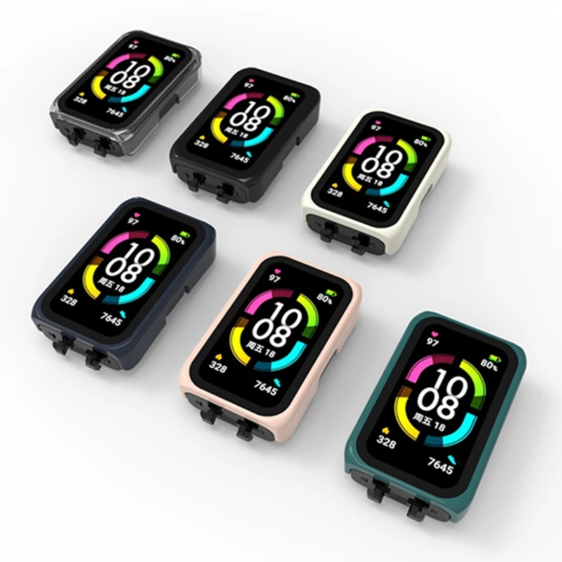 Full Protective PC Glass Screen Protector Cover For Huawei Band 7 Watch Fit Mini Honor Band 6 Protective Case