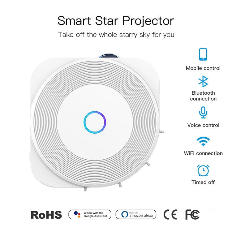 Sound Sensor Music Control Star Moon Colorful Ocean Nebula LED Laser Smart Star Projector