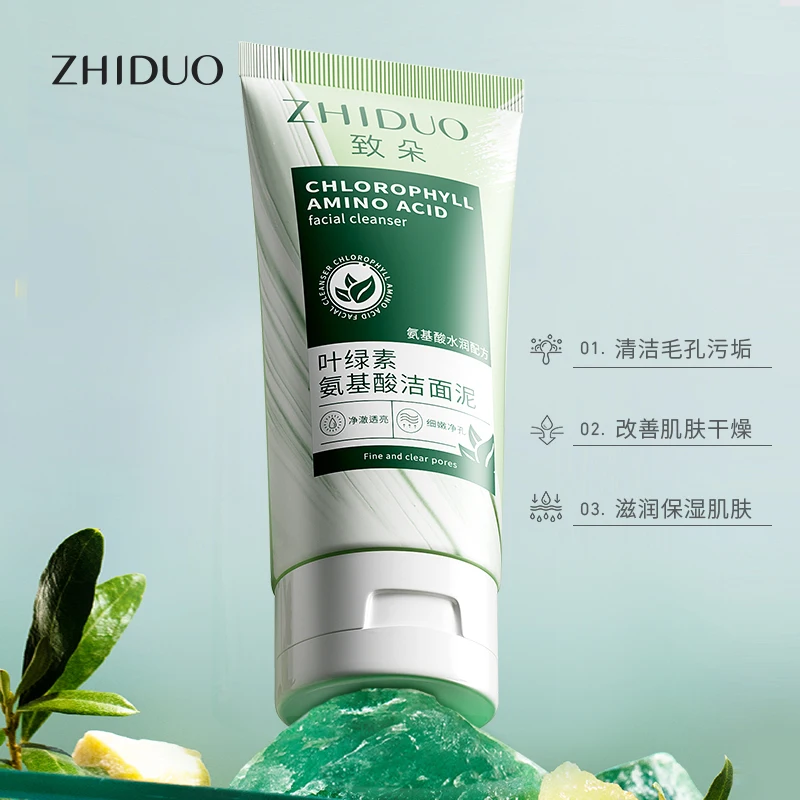 OEM ODM ZHIDUO Private Label Oem Oil Free Facial Cleanser Anti Acne Organic Amino Acid Face Wash for All Skin