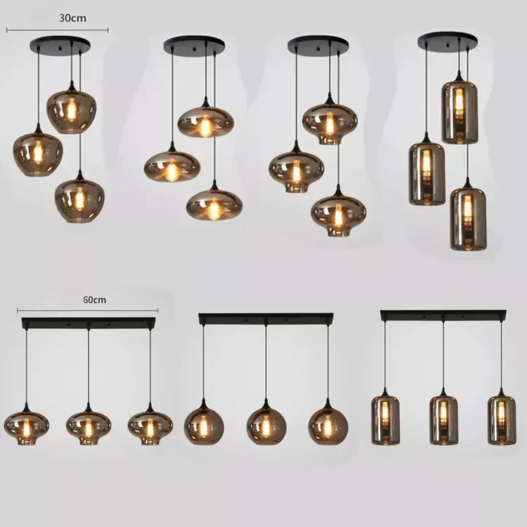 Modern kitchen island restaurant chandelier glass ball hanging lamp pendant lights for dining table