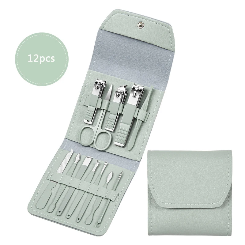 Клипер для нейл-арта набор маникюр педикюр набор, набор для ухода за ногтями из нержавеющей стали, способный преодолевать Броды для взрослых, для малышей, 12 16 шт. маникюрные ножницы складная сумка для хранения инструментов
