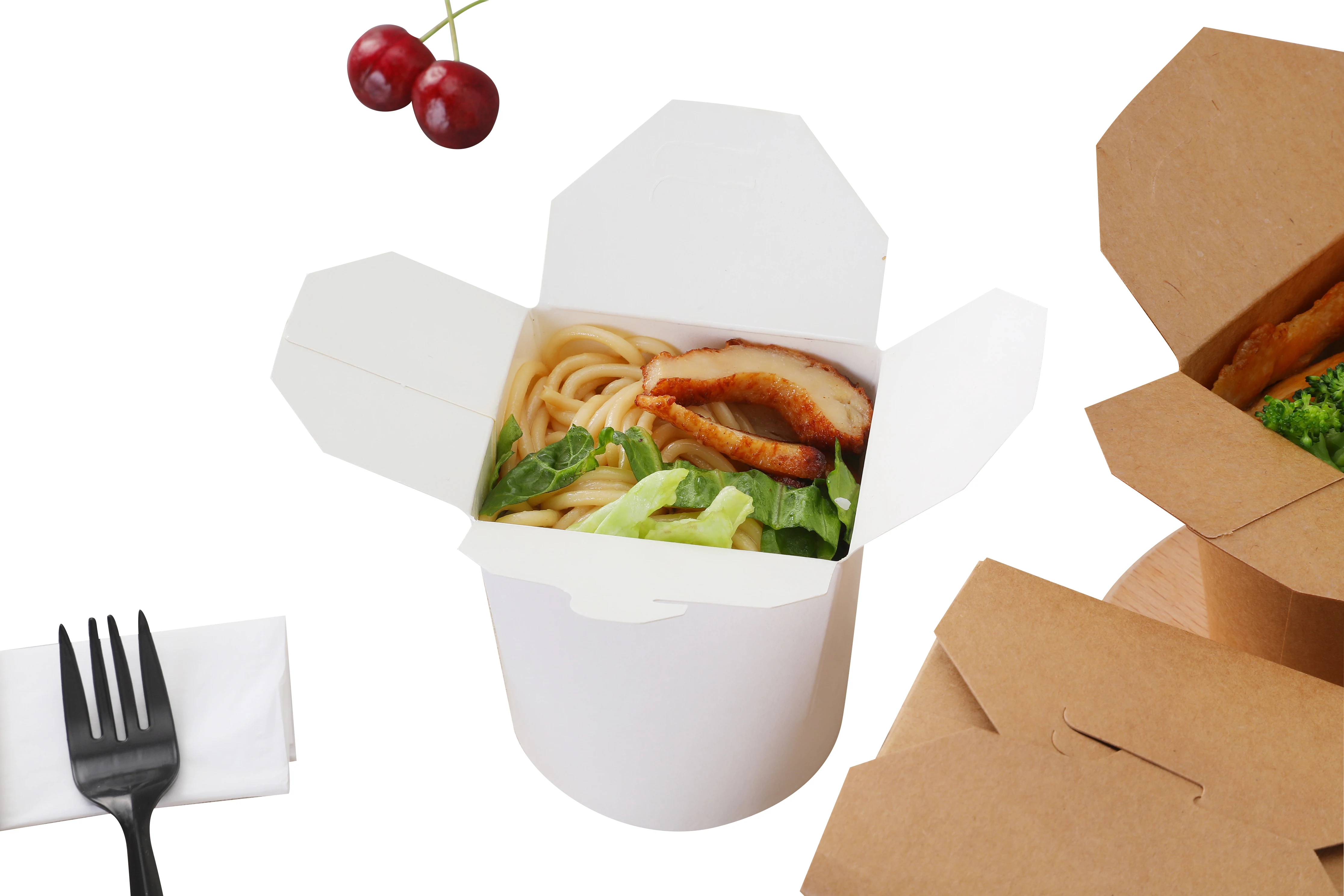 Custom Disposable Takeaway Togo Container Food Grade Restaurant Noodle Salad Packaging Box Take Out Containers