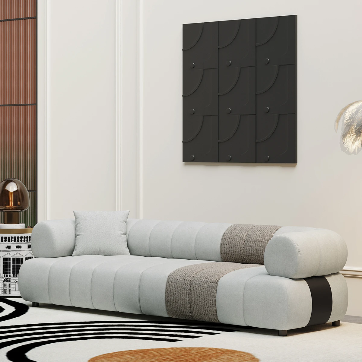 Living room loveseat fabric velvet sofa modern design soft fabric sectional sofa villa furniture high quality nubuck fabric sofa
