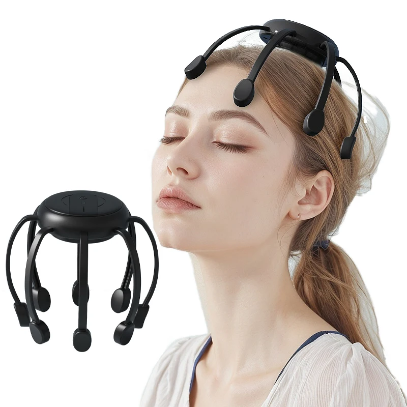 2025 New Arrivals Trending Octopus Claw Electric Motor Head Massager for Home Office Relaxation