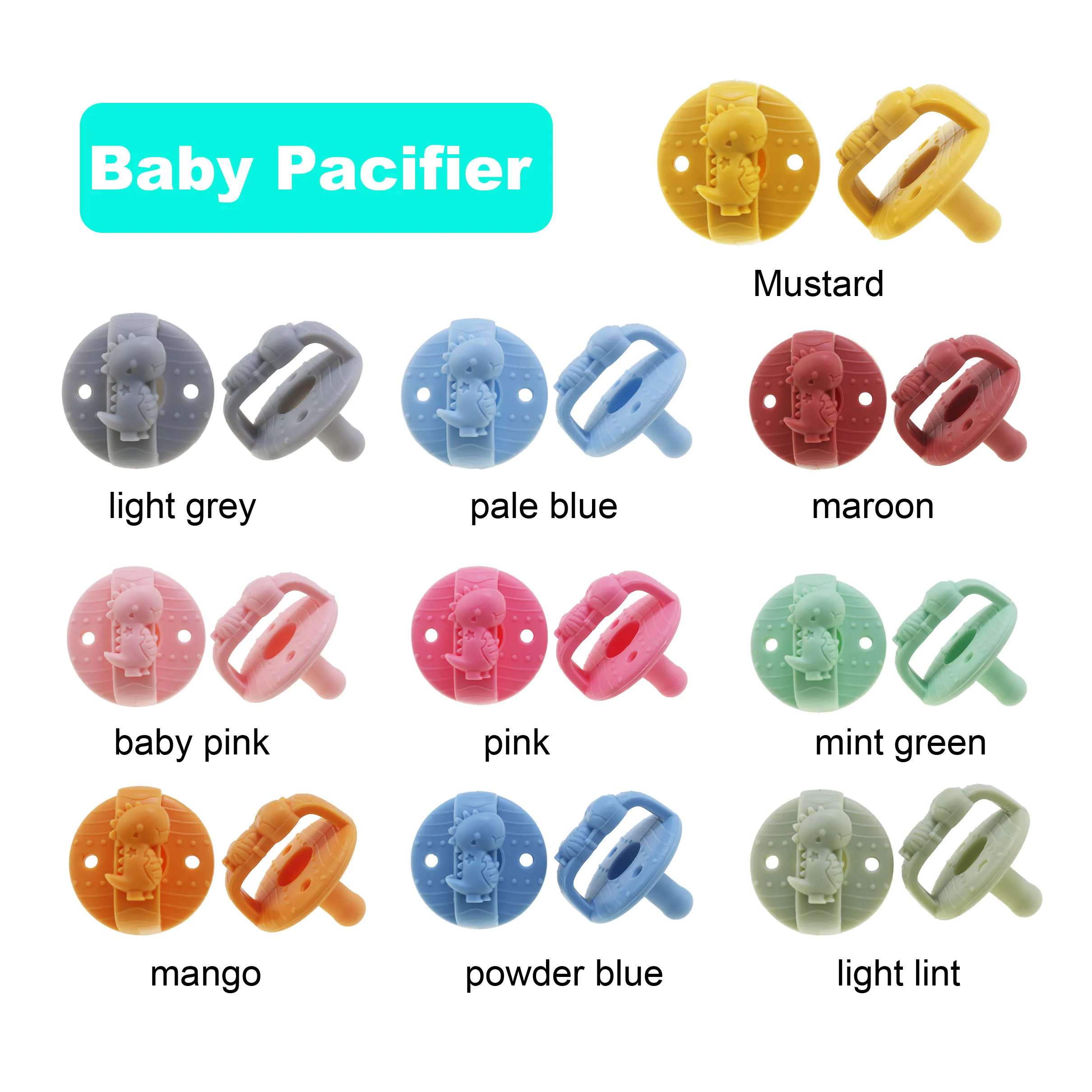 Customised Blank Pacifiers Eco-Friendly Food Grade Silicone Dummy Baby Pacifier