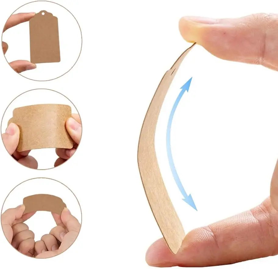 Gift Paper Pendant Kraft Label Brown Kraft Label Tape Jute Rope Paper Label for Handmade Christmas Wedding Gift