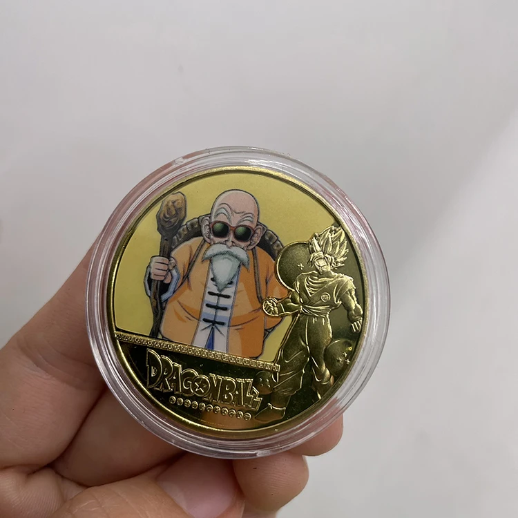 22 Designs Japanese Anime Metal Coin Dragon Ball Z Metal 3d Gold Coin Manufacturer