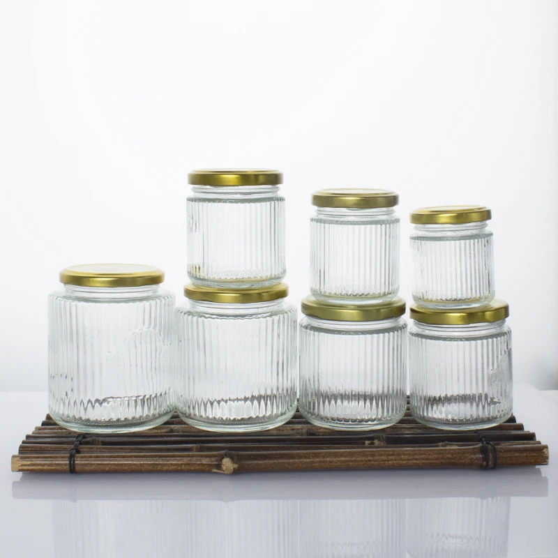 Wholesale 150 ml 240 ml 380 ml 500 ml New style food storage jars with lids glass jars