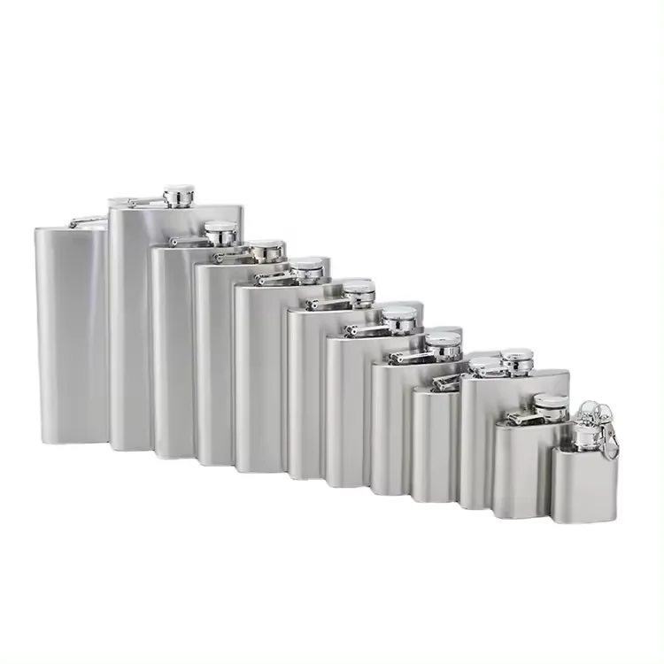 1 oz to 10 oz Stainless Steel Mini Hip Flask Classic Design Metal Alcohol Bottle for Whiskey & Liquor for Parties