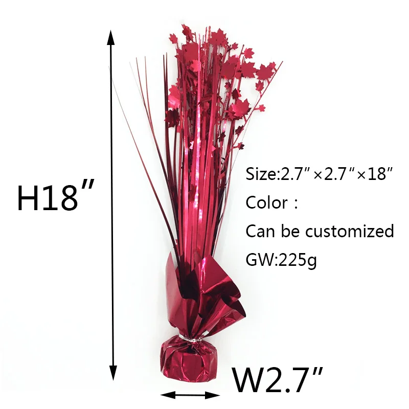 
New Maple Leaf Design Tinsel Balloon Weight Table Centerpiece Tree for Party Decoration 