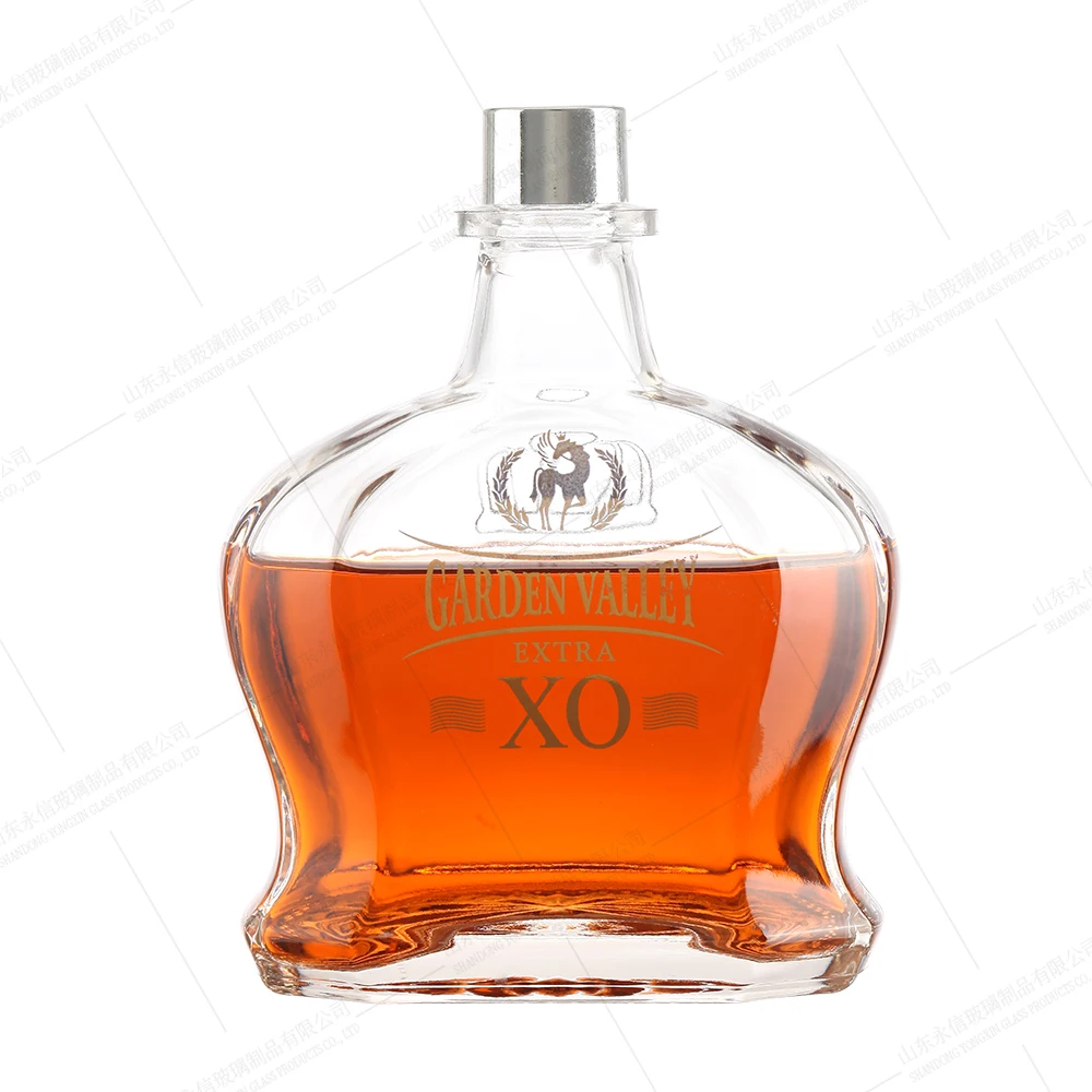 Super Flint Glass Bottles 500ml to 700ml Capacity Square Shape with Screw Cap for Brand Vodka Whiskey Rum Tequila Energy Drinks