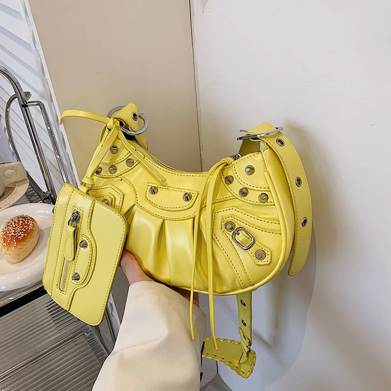 JOWYAR 2022 private label logo handbags Rivet Quilted Handbags messenger female Purse  plicated blank tote handbag with purse