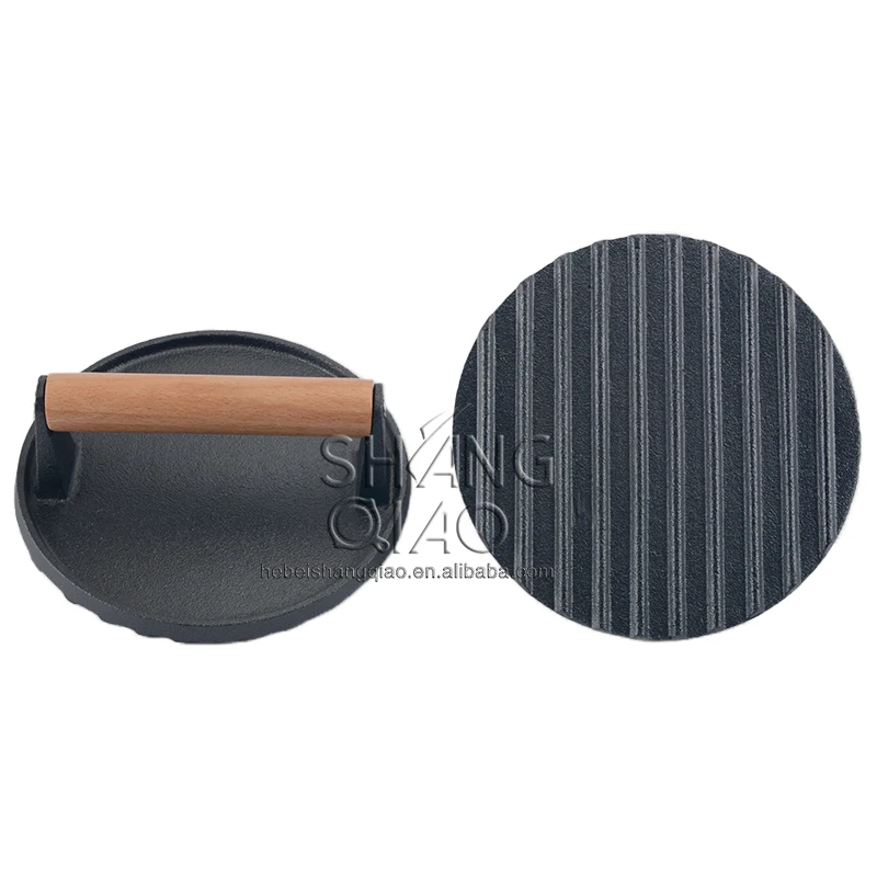 Сверхмощный круглый чугунный гриль пресс для мяса стейка бургеров