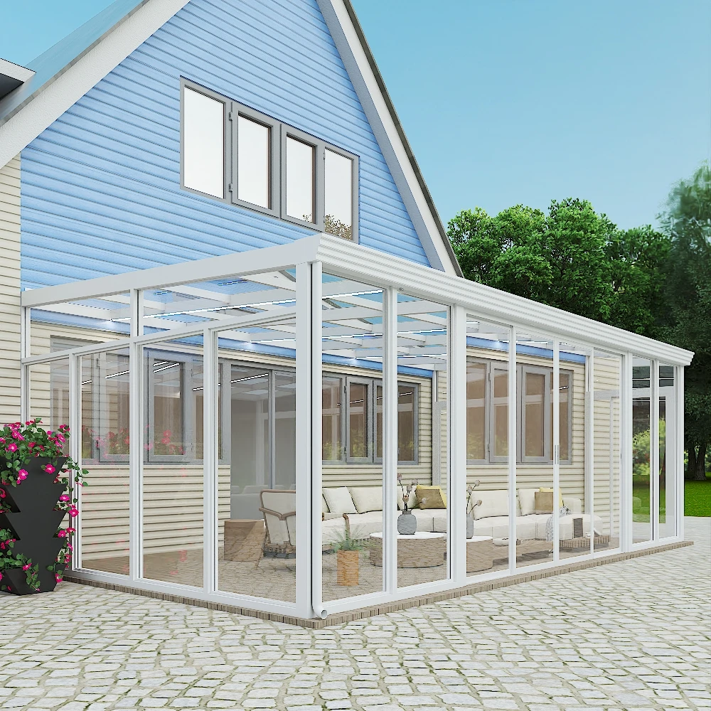 Wall partition glass sun room Leisure and enjoyment glasshouse Modular Prefabricated Glass House Sunroom Container Home