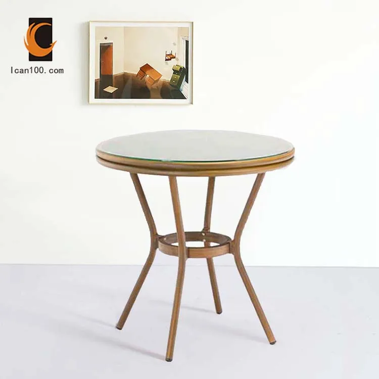 Manufacturing Hot Sale Round Dining Coffee Glass Top Dinning Table For Home Luxury Glass Coffee Table