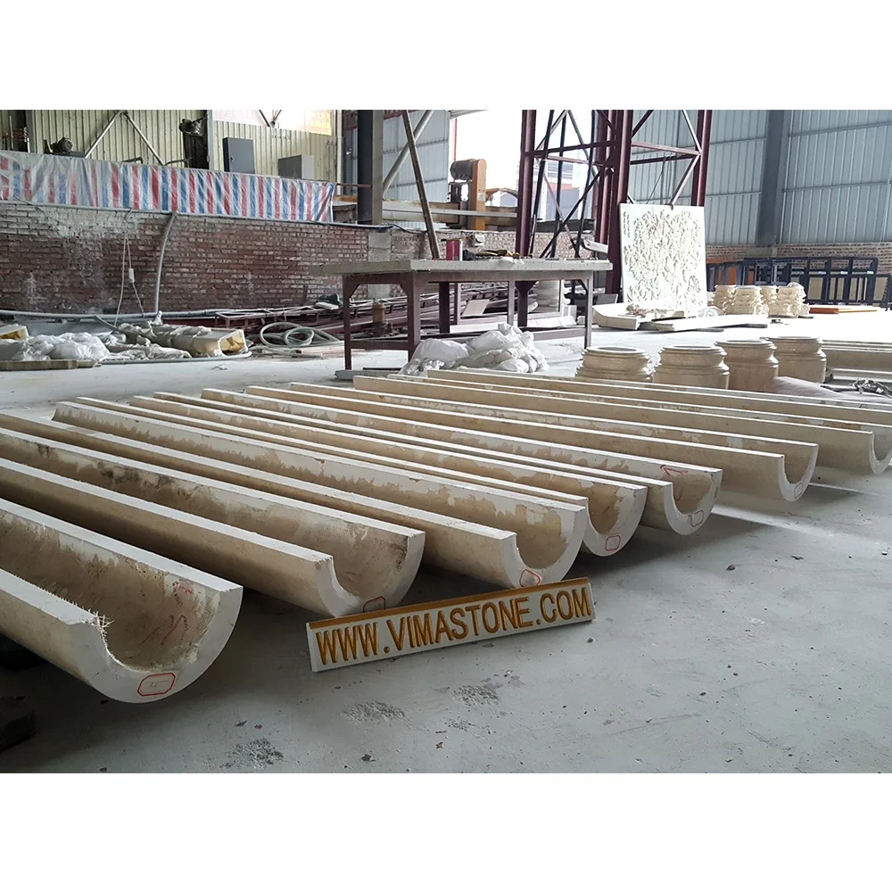 Classic Design Red Green Marble Stone Roman Pillar Column Natural Stone Decorative Marble Carving Pillar Column
