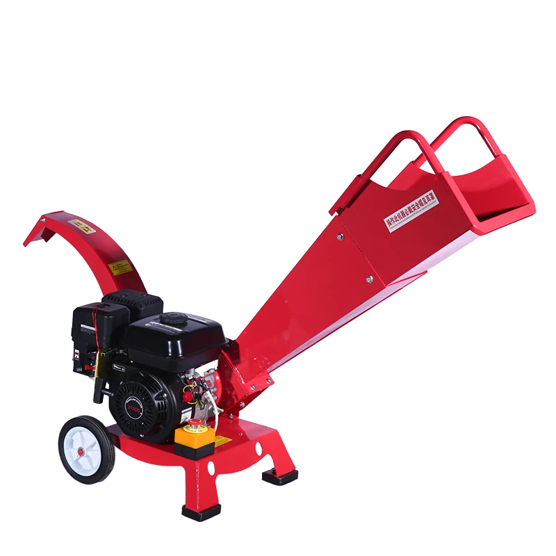 Mini Small Portable 7HP Mobile Gasoline  Shredding Wood Tree Branch Crusher Garden Wood Chipper for Sale with CE