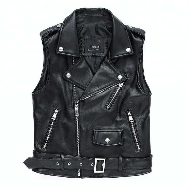 High Quality Best Price Oem Women Casual Leather Motorcycle Biker Vest Pattern With Belt