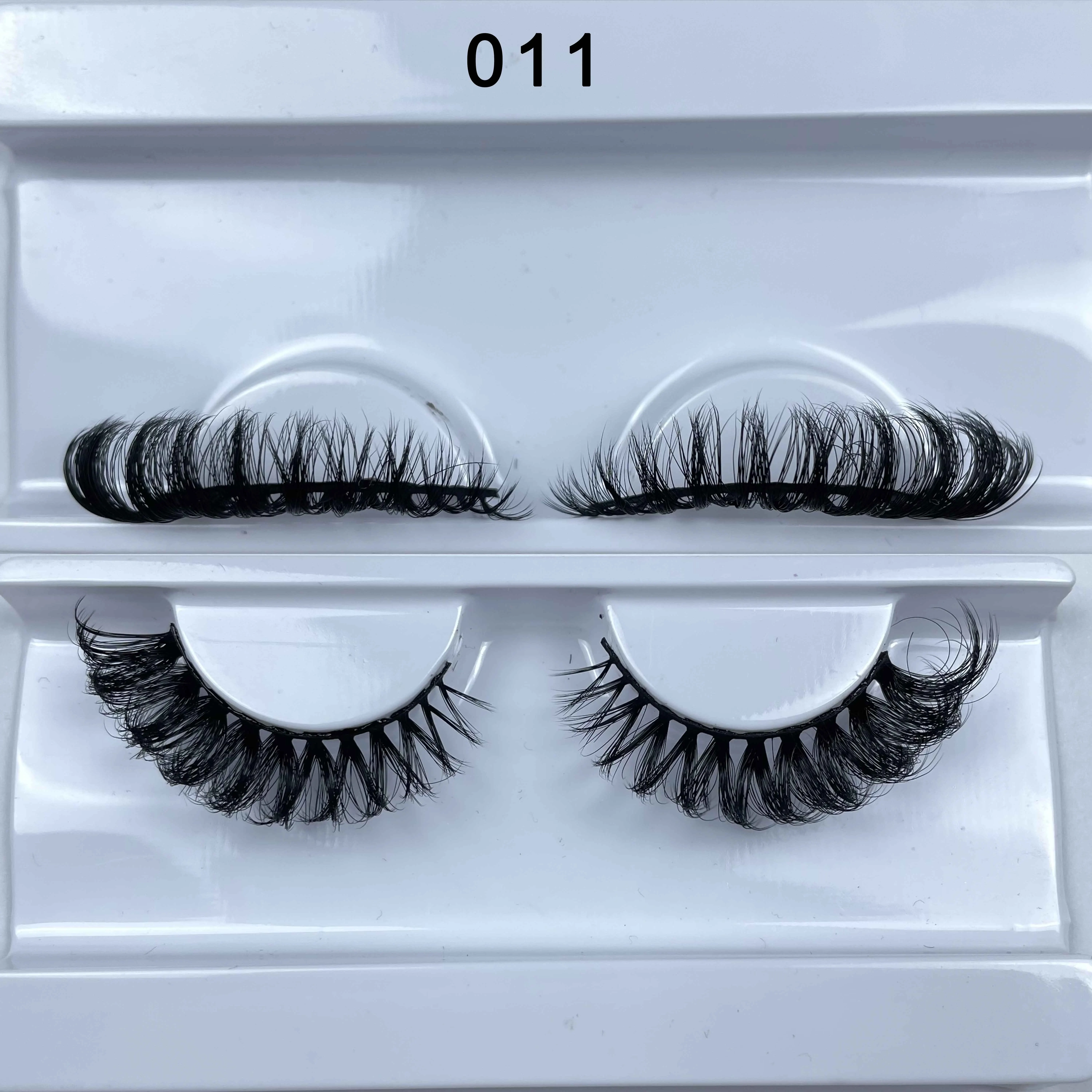 Wholesale Silk Volume Russian D Curl Strip Lash Extension 18mm 22mm Faux Mink Eyelashes Supplies