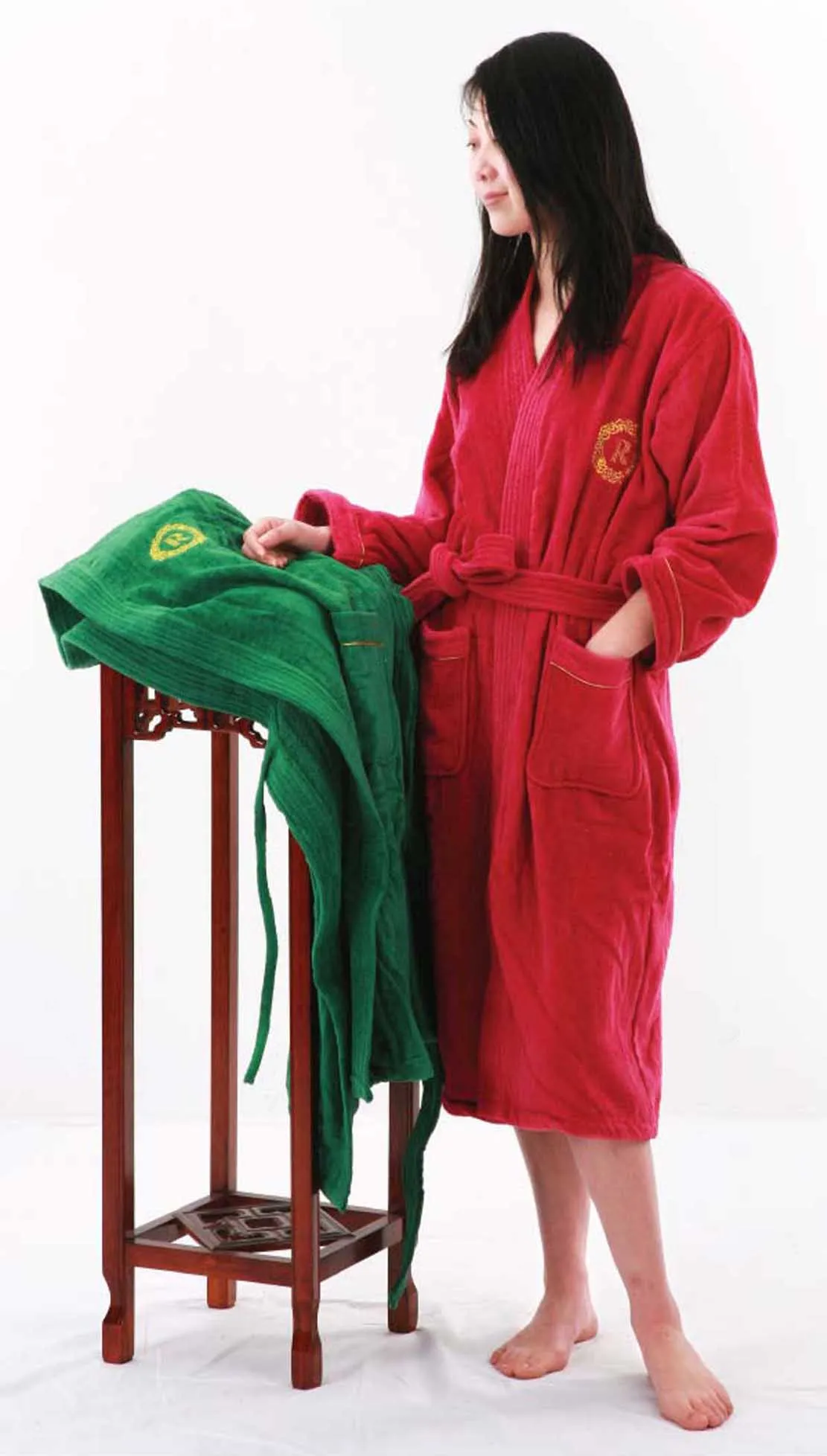 cotton soft lightweight sweat-absorbent high quality solid color home bathrobe