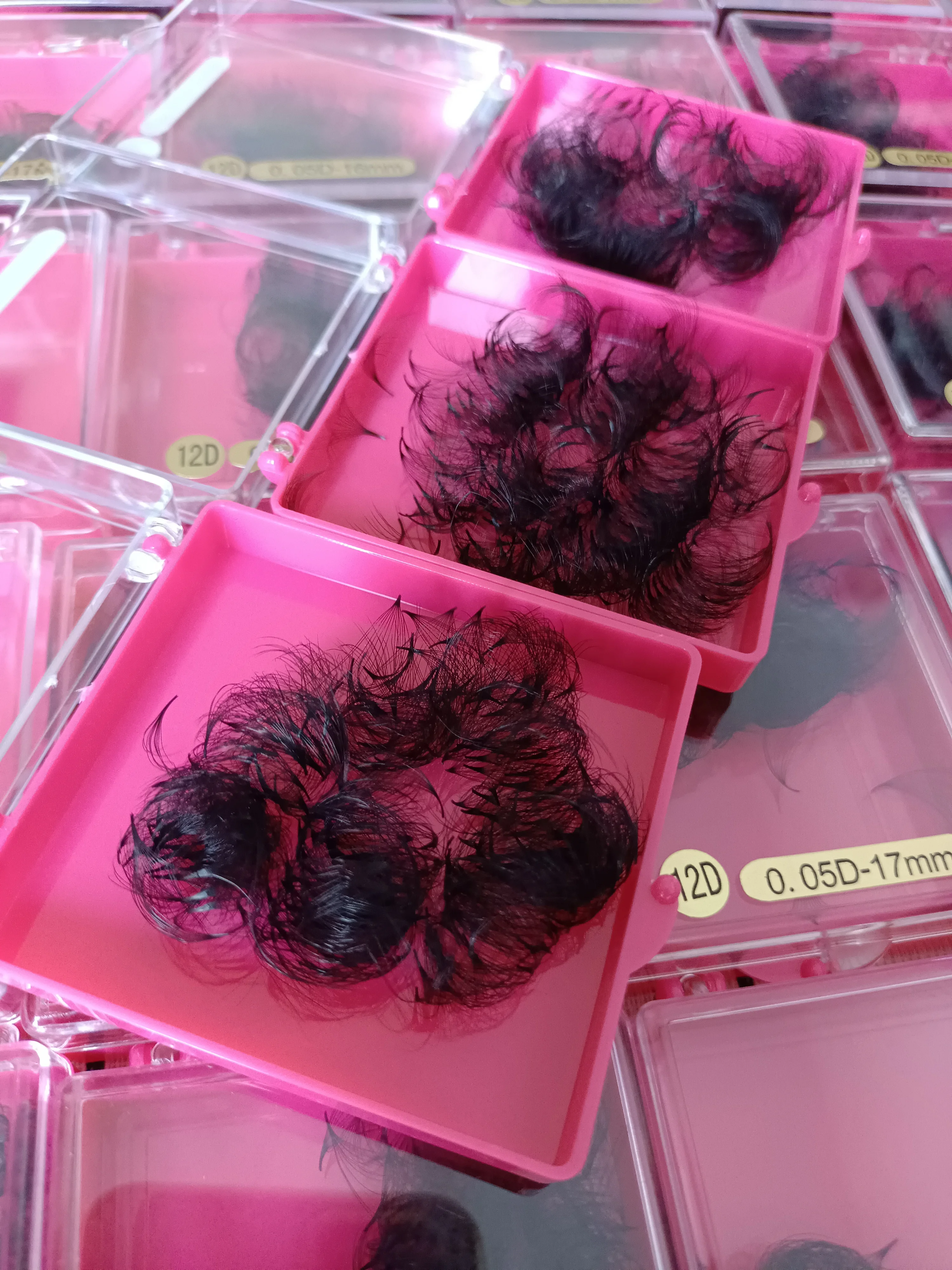 Stock Handmade Loose Promade Fans Pointy Base Stem Premade 120 300 500 1000 loose russian 5d volume lashes