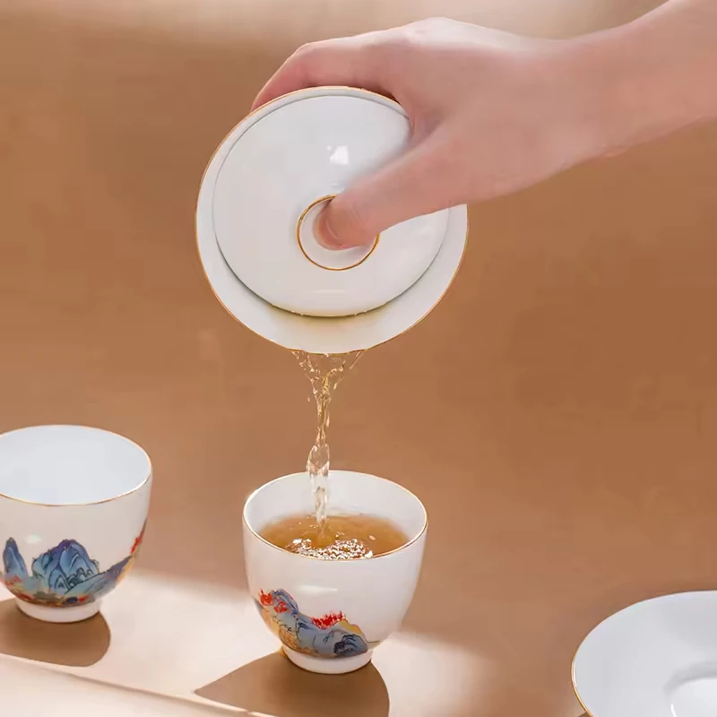 New chinese style fine bone china porcelain kungfu tea set for homeware