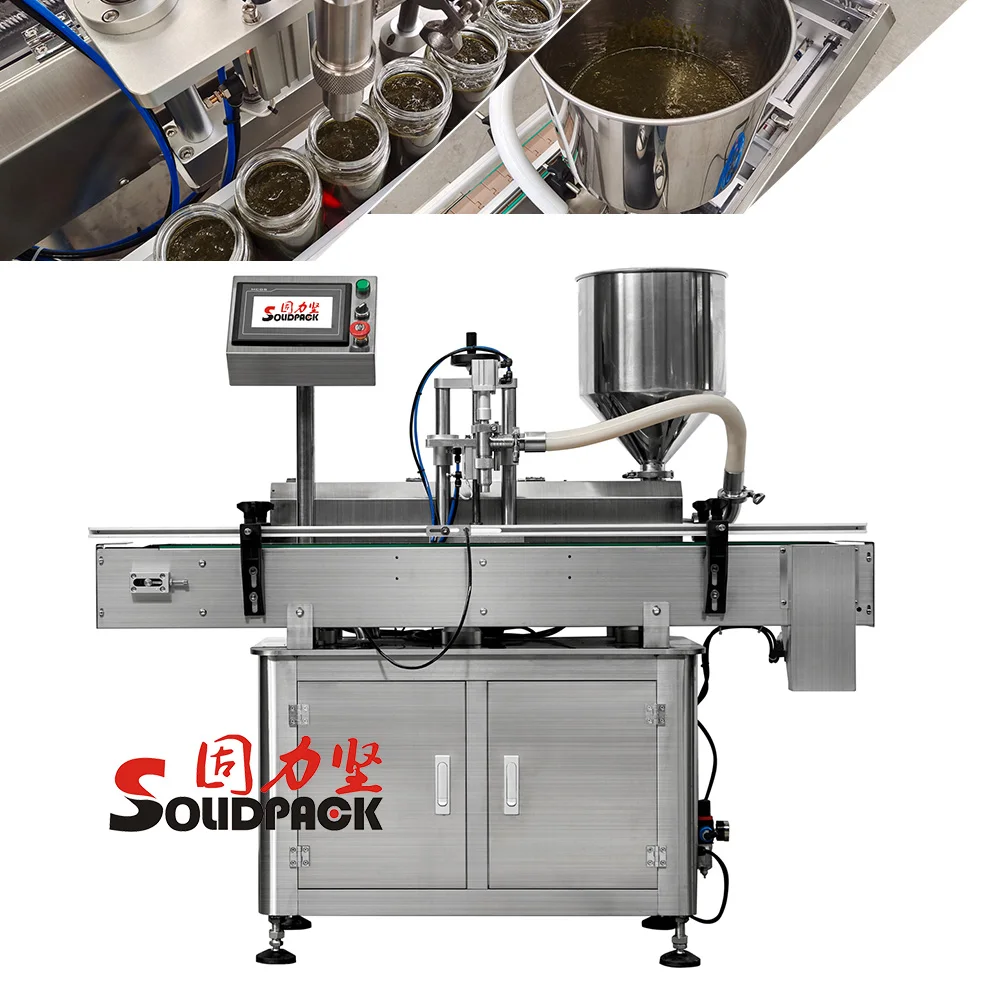 Solidpack small piston manual filling machinery peanut butter lip gloss paste 1L easy to operate