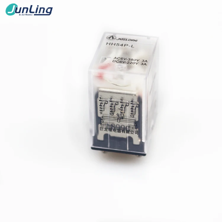 HH54P middle relay small electromagnetic relay 14 pin with lamp silver contact