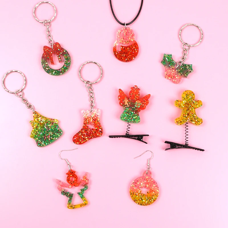 Latest DIY Christmas Resin Art Accessories for Kids Craft Cute Fairy Style Figurine with Model Pattern for Gifts