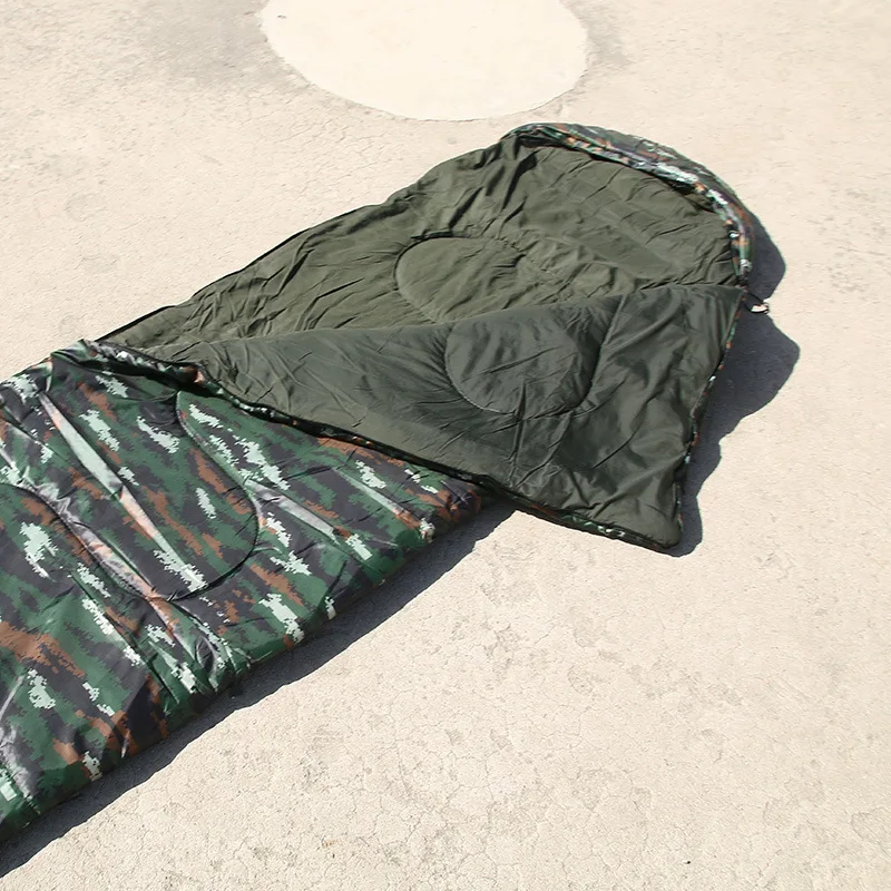 Four seasons can use camouflage sleeping bag outdoor mountaineering camping single envelope waterproof sleeping bag