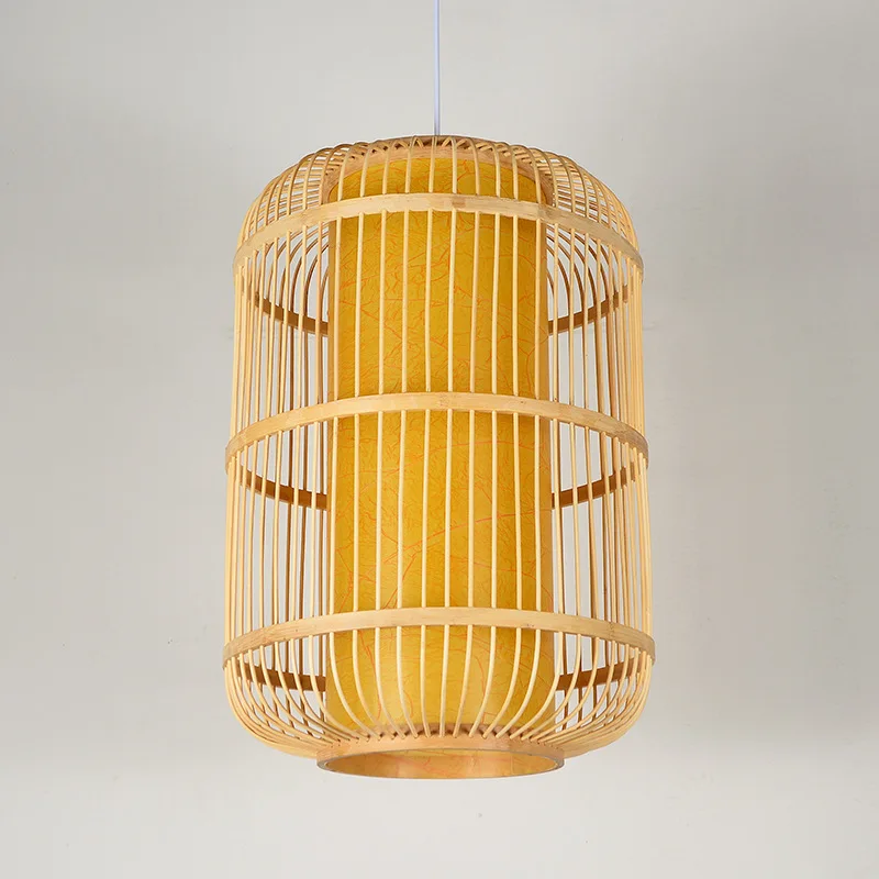 Hanging Light Fixtures Lighting Boho Living Room Decorative Rattan Wicker Woven Shades Lamp For Restaurant Hotel Lobby Decor