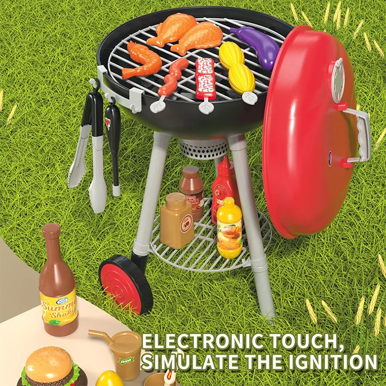 KSF Kitchenware Toys Cooking Set Food Pretend Play Light Sound Induction Oven Mini Kitchen Ware Barbecue Grill For Children Toys