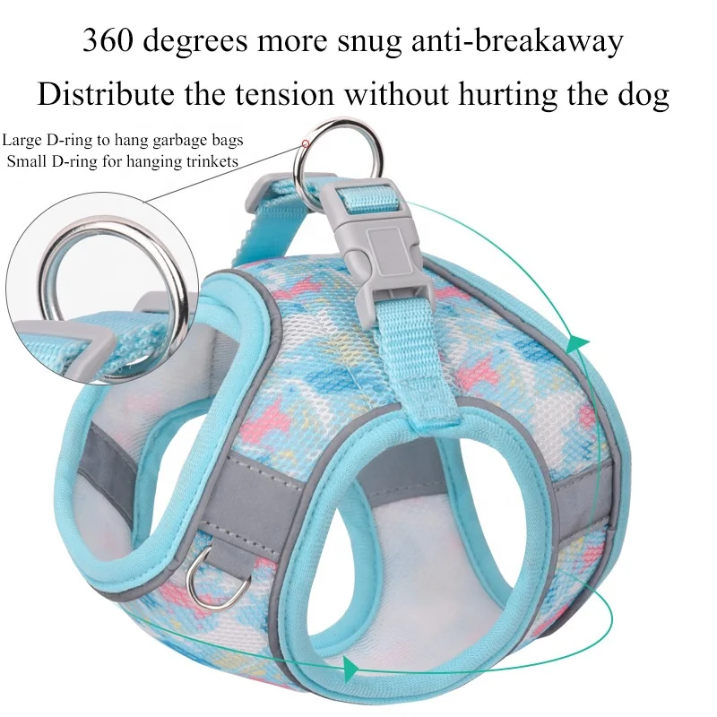 Leopard Print Breathable Mesh Cat Dog Harness and Leash Set Small Medium Pet Cat Harnesses