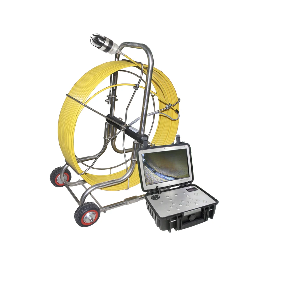 360 Degree Rotate 10 Inch Pipeline Inspection Borescope Camera Sewer Crawler Robot Camera With Meter Counter