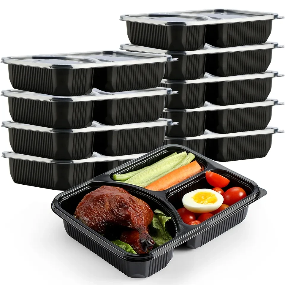 Wholesale Disposable 1 2 3 4 5 Compartment Plastic Food Lunch Box Containers Microwave Safe Takeaway Meal Prep Container