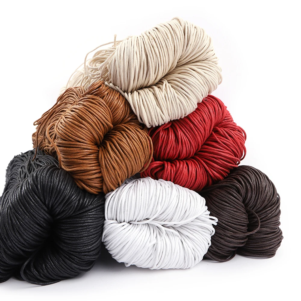 Wholesale customization of 1/1.5/2/2.5mm bundled colored cotton wax thread by manufacturers satin cord