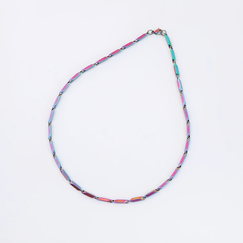 Hot selling clavicle necklace men jewelry stainless steel sticks links chain necklace