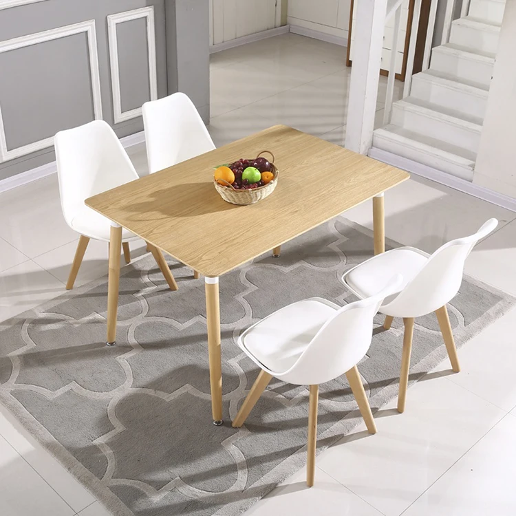 Best selling simple modern design furniture square beech wood legs dining table for dining room