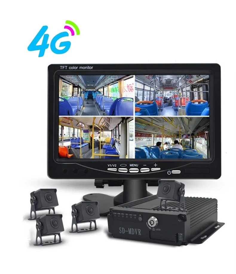 4G Parking Monitor Real Time Truck Camera DVR 4 Camera Dash Cam for Truck