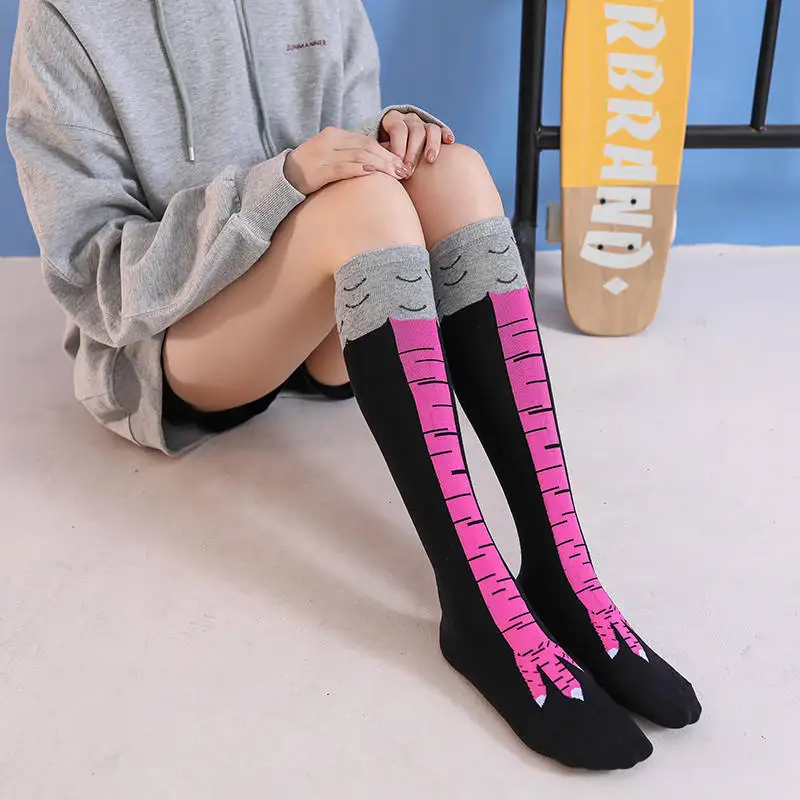 Custom design over knee novelty funny chicken feet sox Adult Chicken Legs Socks Chicken Knee Thigh High Socks Animal Paws Socks