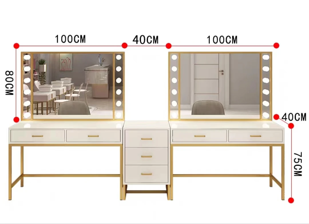 Light luxury makeup table studio makeup table with lamp