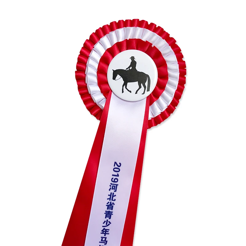 Customized Logo Award Ribbon Horse Rosettes
