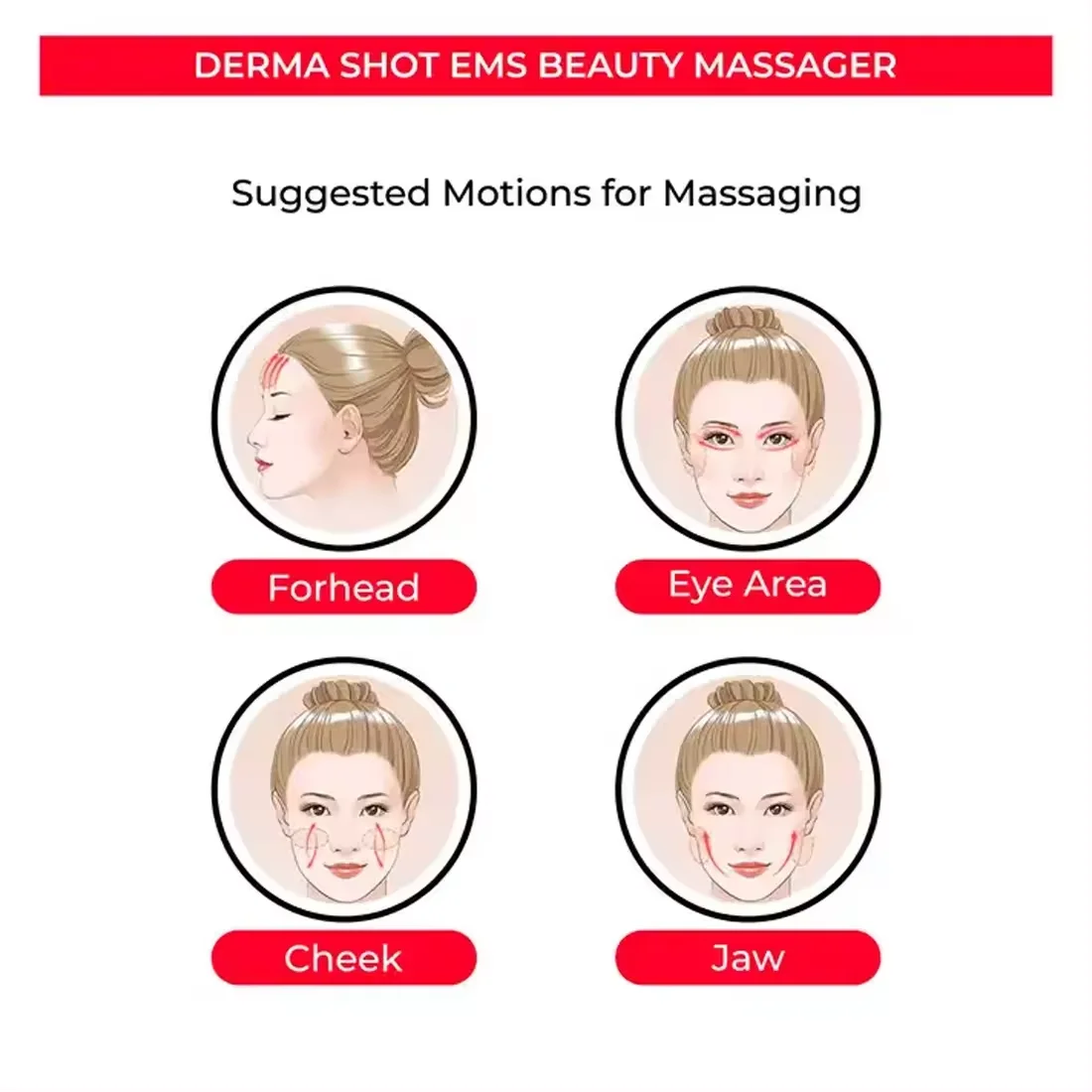 Women Beauty Derma Shot 3d Roller Massager Eye Rejuvenation 3 modes EMS V Face Electric Microcurrent Facial Body Massage