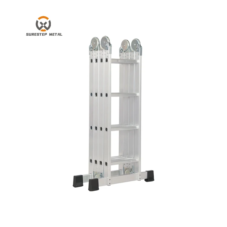 EN131 High Quality Articulating Folding Ladder Telescopic Folding Ladder 4 Section Folding Ladder